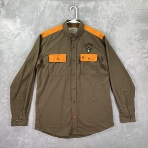 Duck Camp Shirt Mens Medium Button Down Vented Hunting Outdoor Fishing Camping